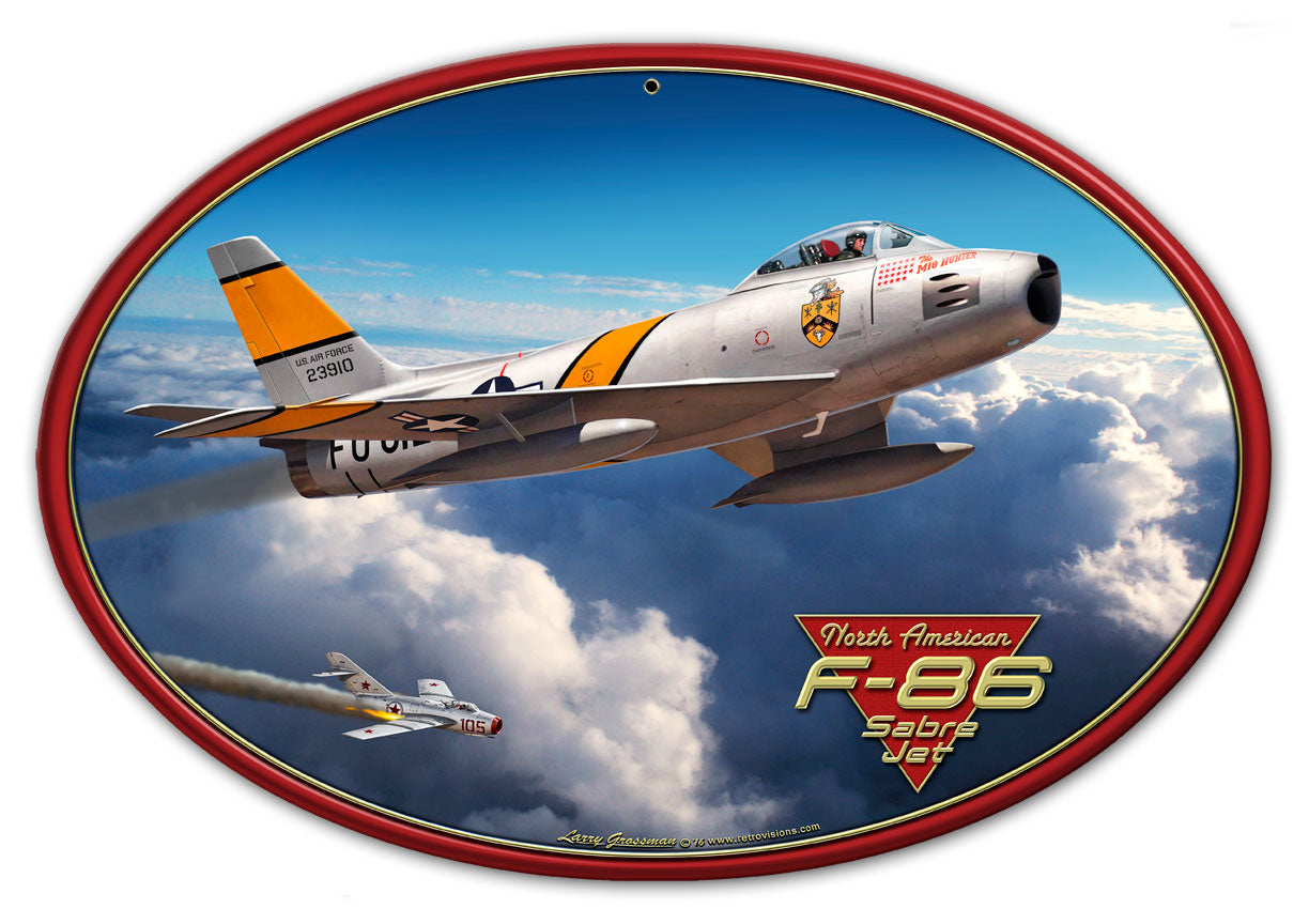 F-86 SABER JET 17X12 Vintage Sign