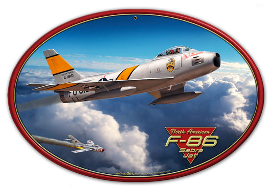 F-86 SABER JET 17X12 Vintage Sign