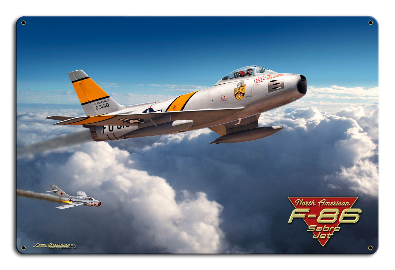 F-86 SABER JET 18X12 Vintage Sign