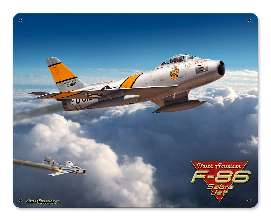 F-86 Saber Jet 15X12 Vintage Sign