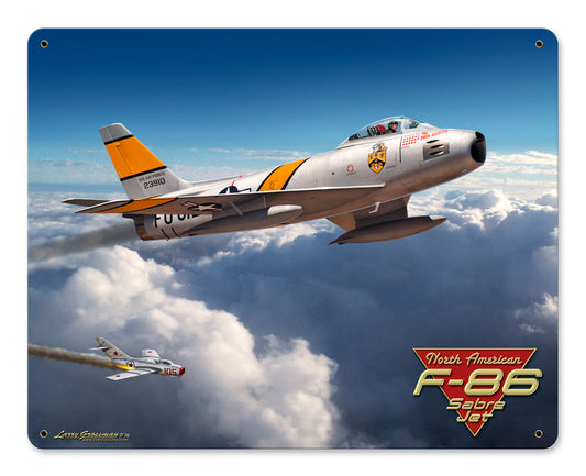F-86 Saber Jet 15X12 Vintage Sign