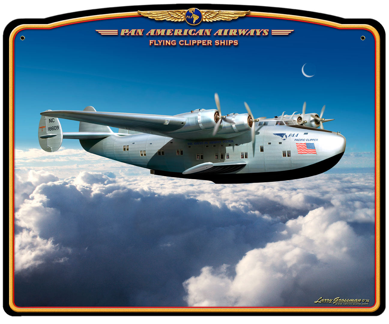 CLIPPER AIRPLANE Vintage Sign
