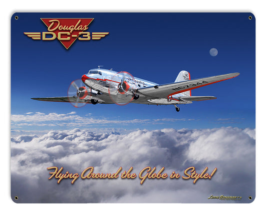 DC-3 AIRPLANE Vintage Sign
