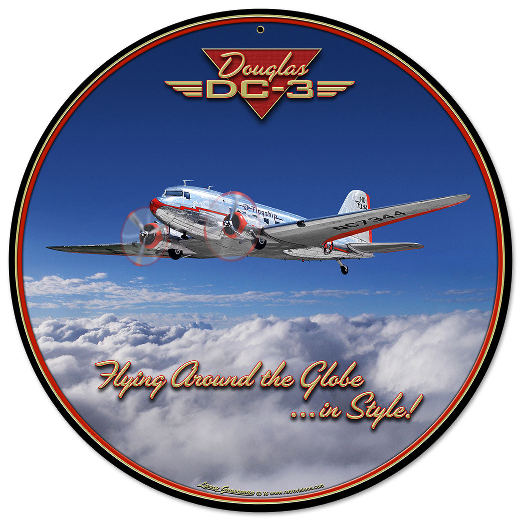 DC-3 AIRPLANE Vintage Sign