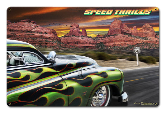 SPEED THRILLS Vintage Sign