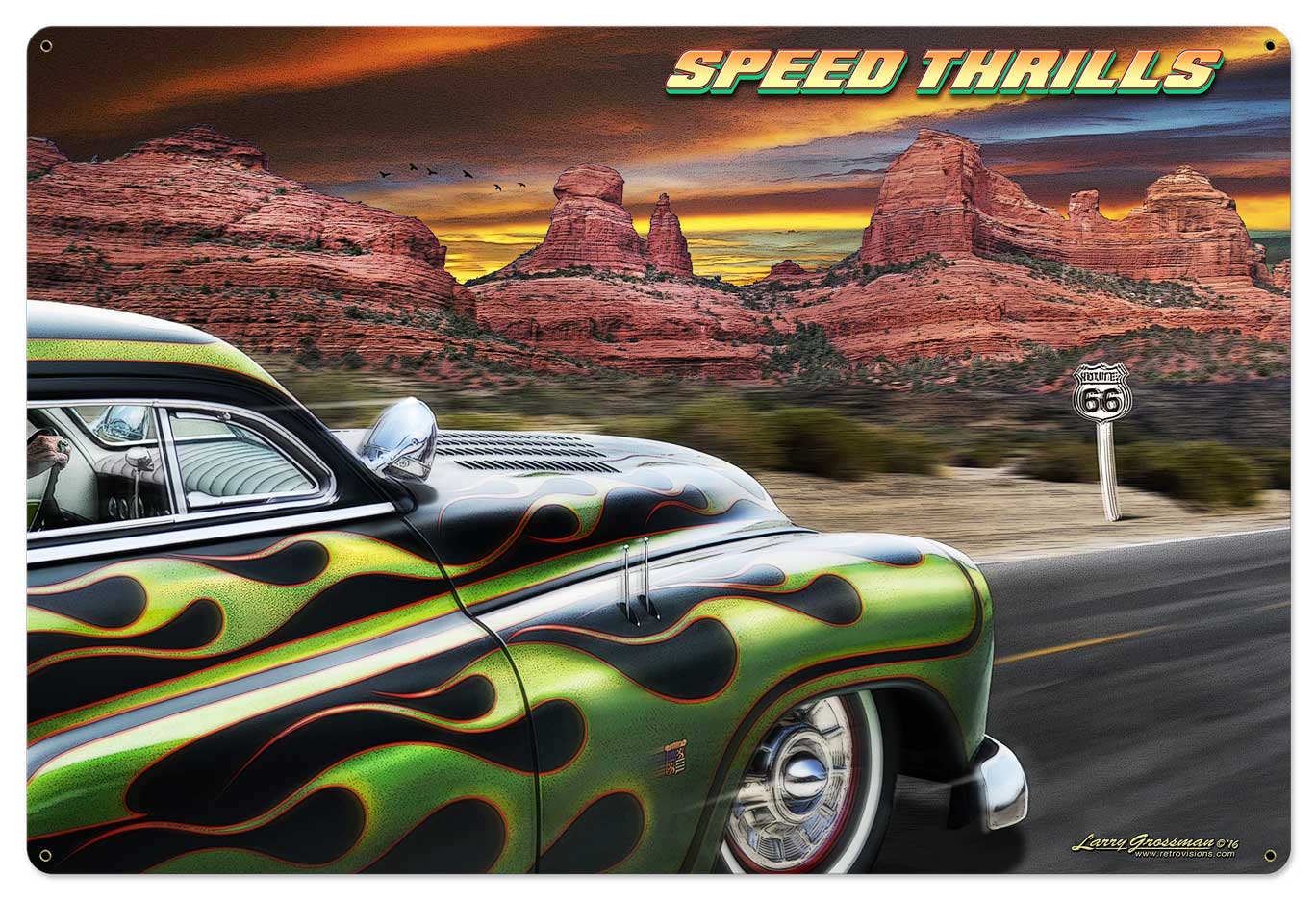 SPEED THRILLS Vintage Sign