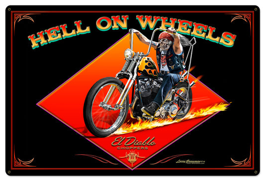 Hell On Wheels Vintage Sign