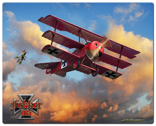 Fokker Tri-Plane Vintage Sign