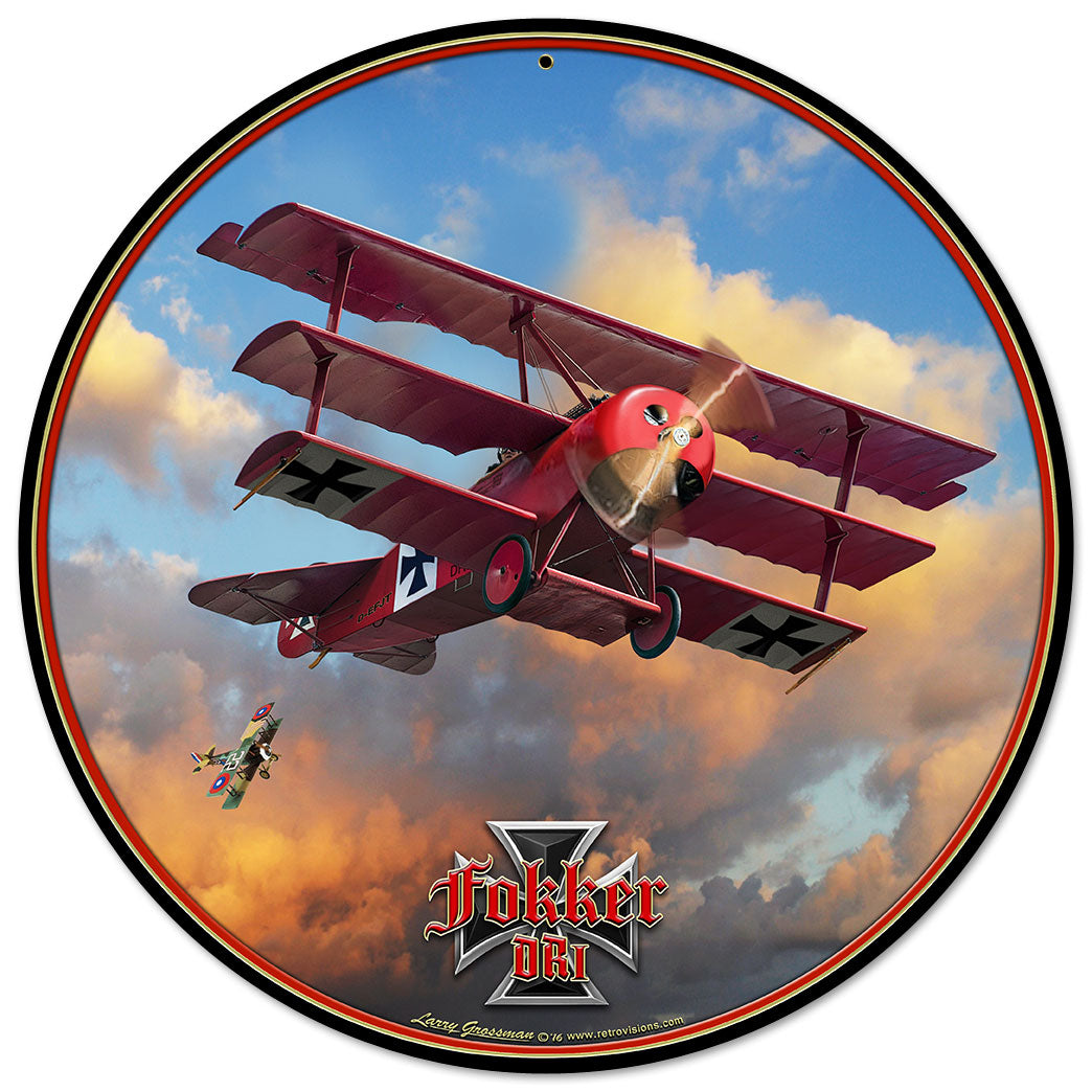 Fokker Tri-Plane Vintage Sign