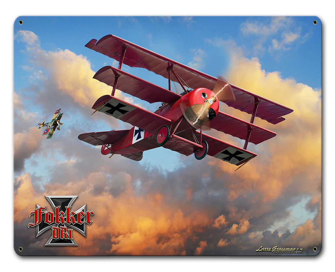 Fokker Tri-Plane Vintage Sign