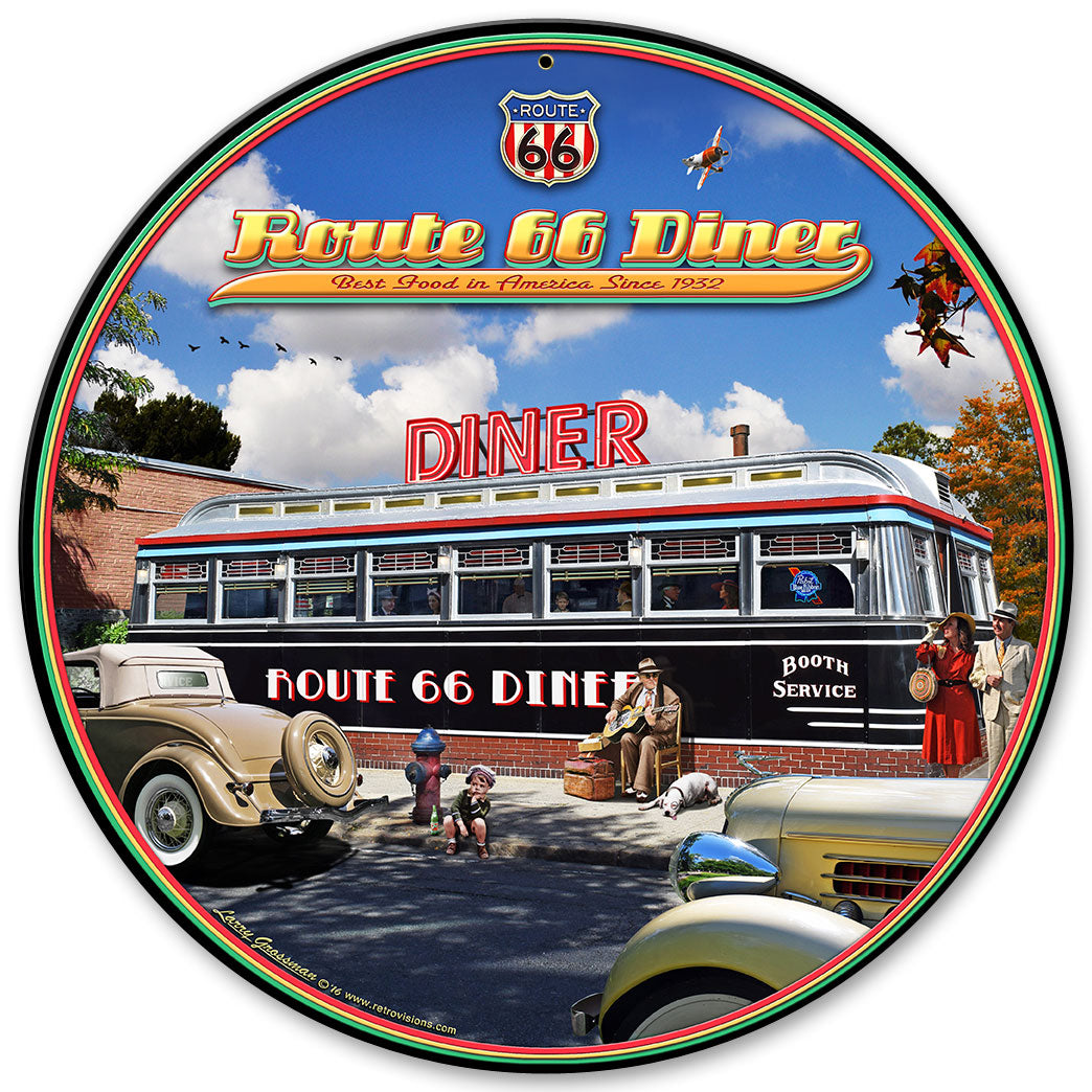 1936 ROUTE 66 DINER Vintage Sign