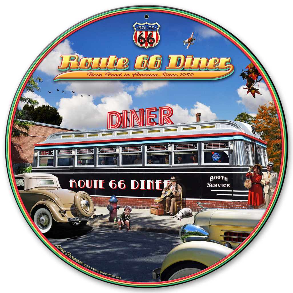 1936 ROUTE 66 DINER Vintage Sign