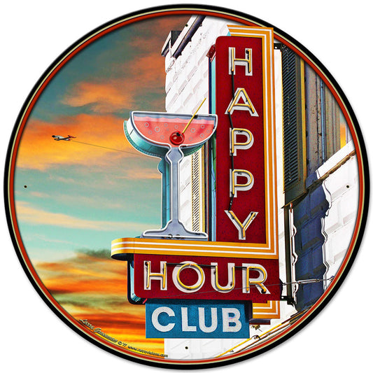 Happy Hour Club Vintage Sign