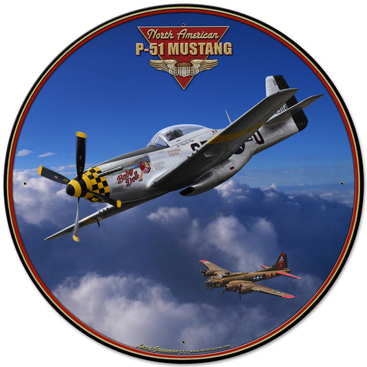 P-51 Mustang Vintage Sign