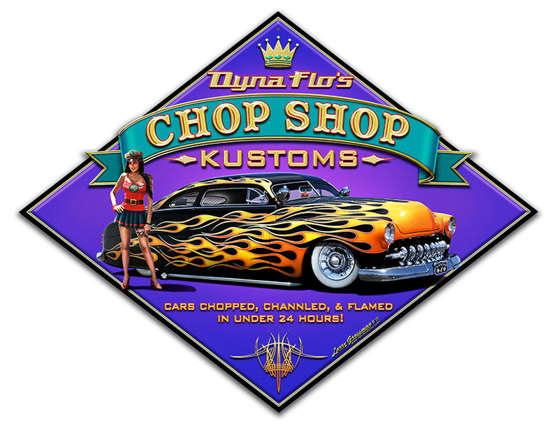 Dyna Flo's Chop Shop Vintage Sign