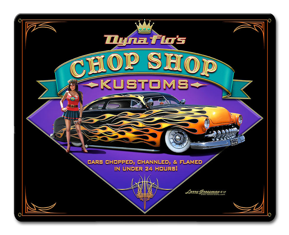 Dyna Flo's Kustom Shop Vintage Sign