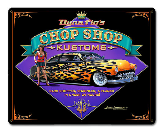 Dyna Flo's Kustom Shop Vintage Sign