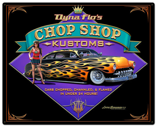Dyna Flo's Kustom Shop Vintage Sign