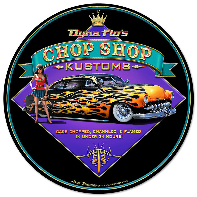 Dyna Flo's Chop Shop Vintage Sign