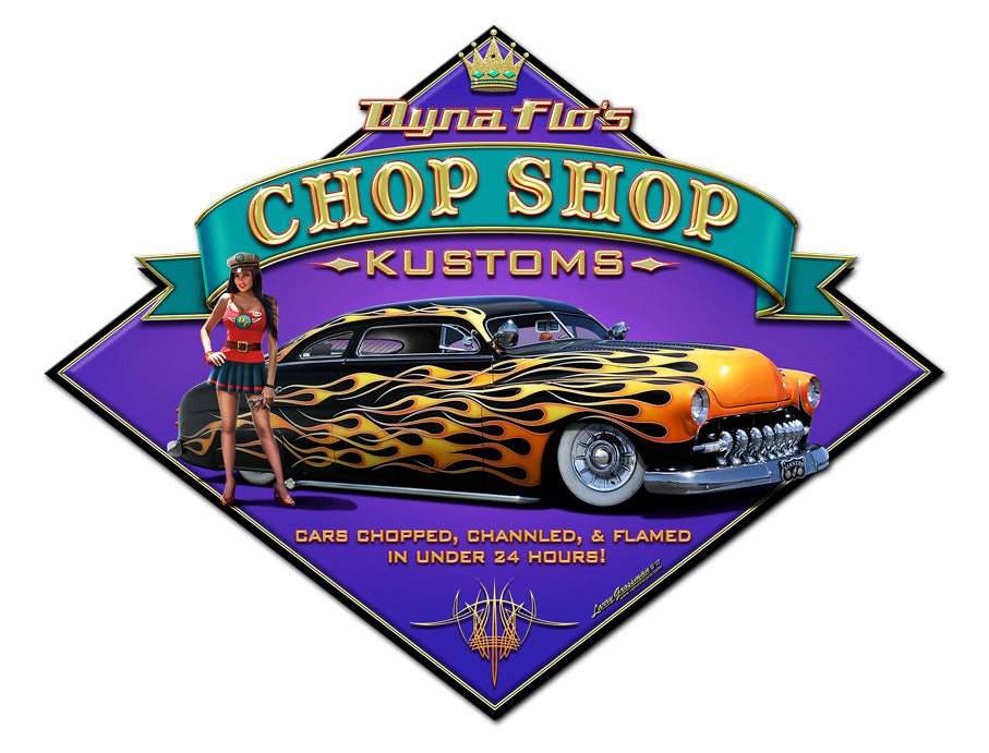 Dyna Flo's Chop Shop Vintage Sign