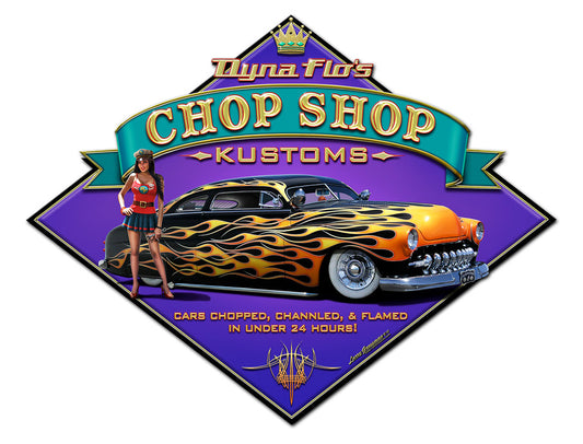 Dyna Flo's Chop Shop Vintage Sign