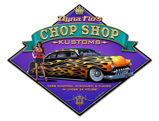 Dyna Flo's Chop Shop Vintage Sign