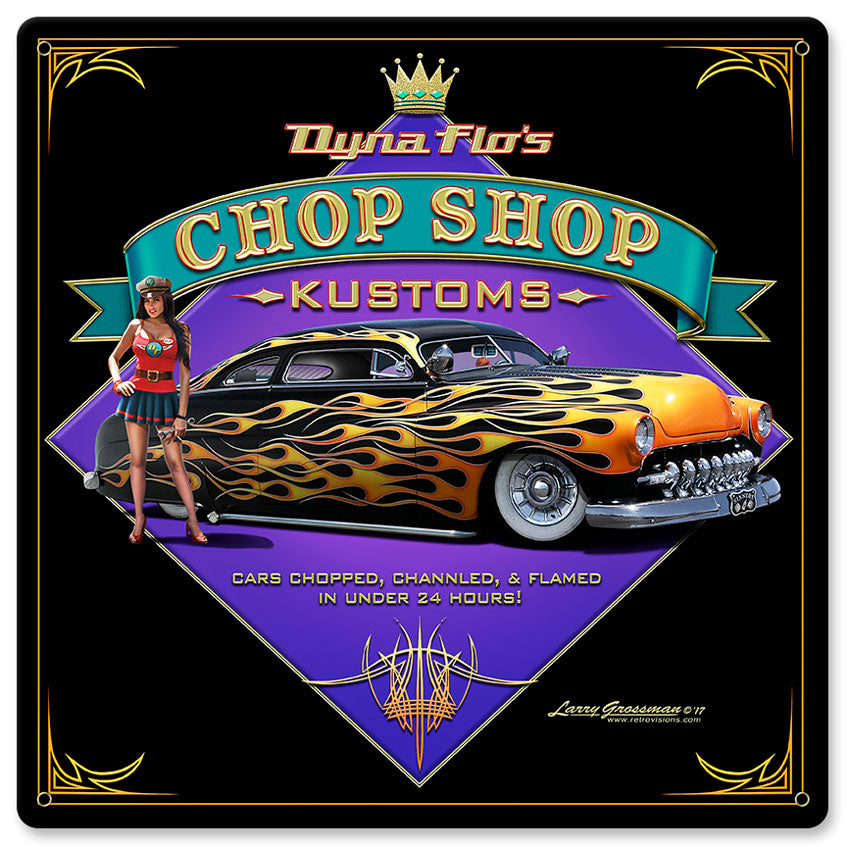 Dyna Flo's Chop Shop Vintage Sign
