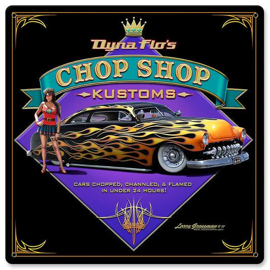 Dyna Flo's Chop Shop Vintage Sign