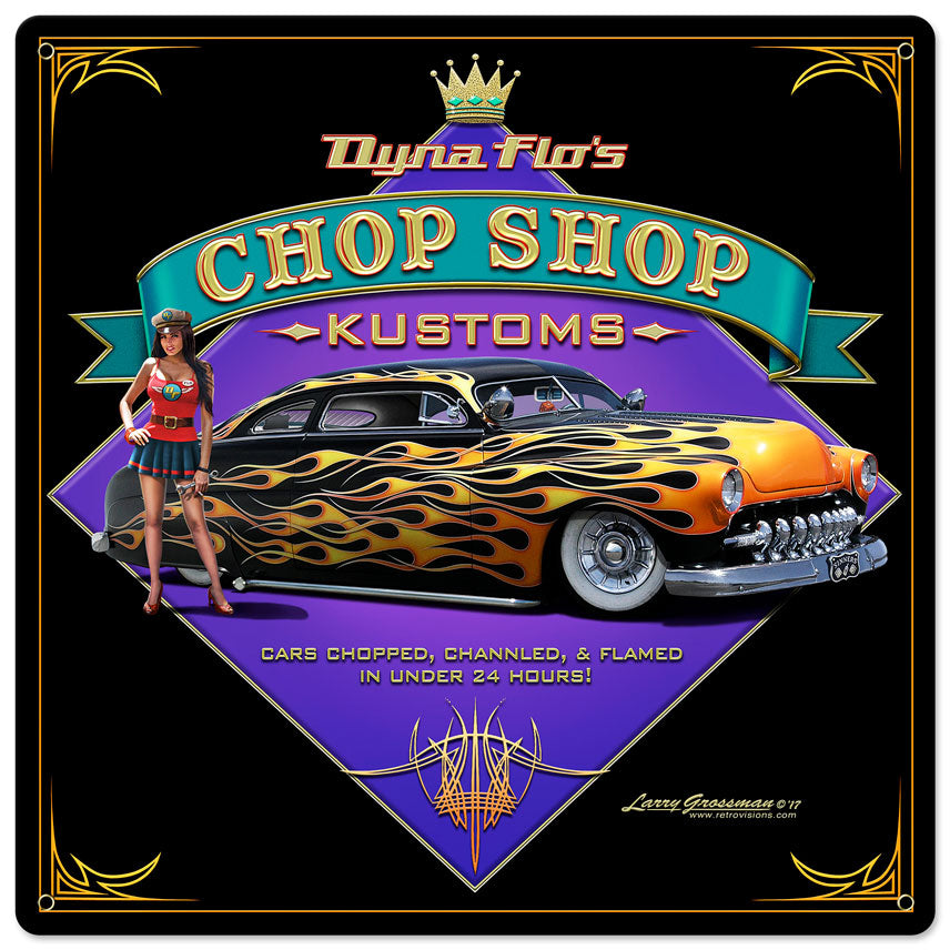 Dyna Flo's Chop Shop Vintage Sign