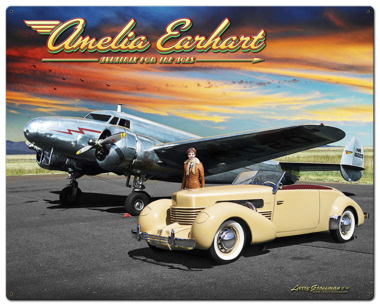 Amelia Earhart Vintage Sign
