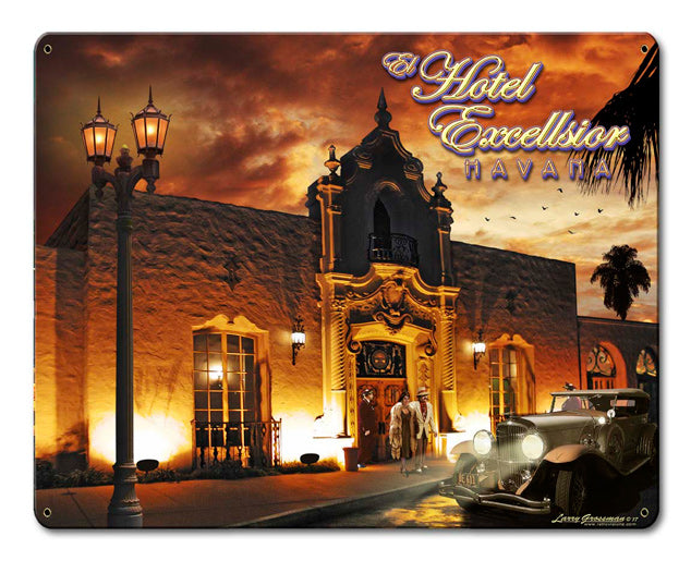 Hotel Excellsior Havana Vintage Sign