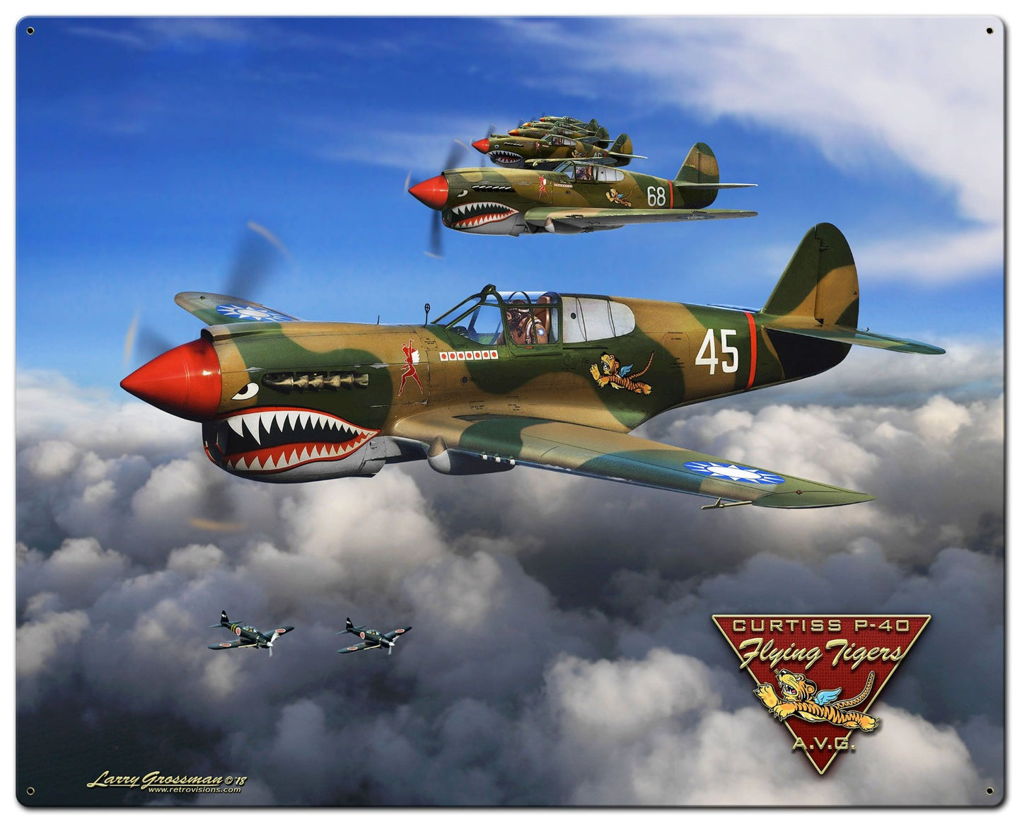 P-40 Flying Tigers Vintage Sign