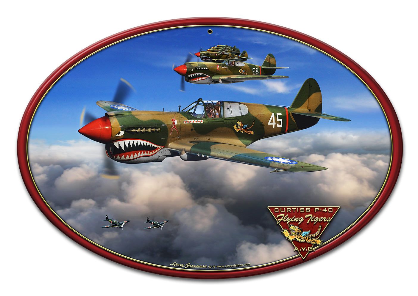 P-40 Flying Tigers Vintage Sign