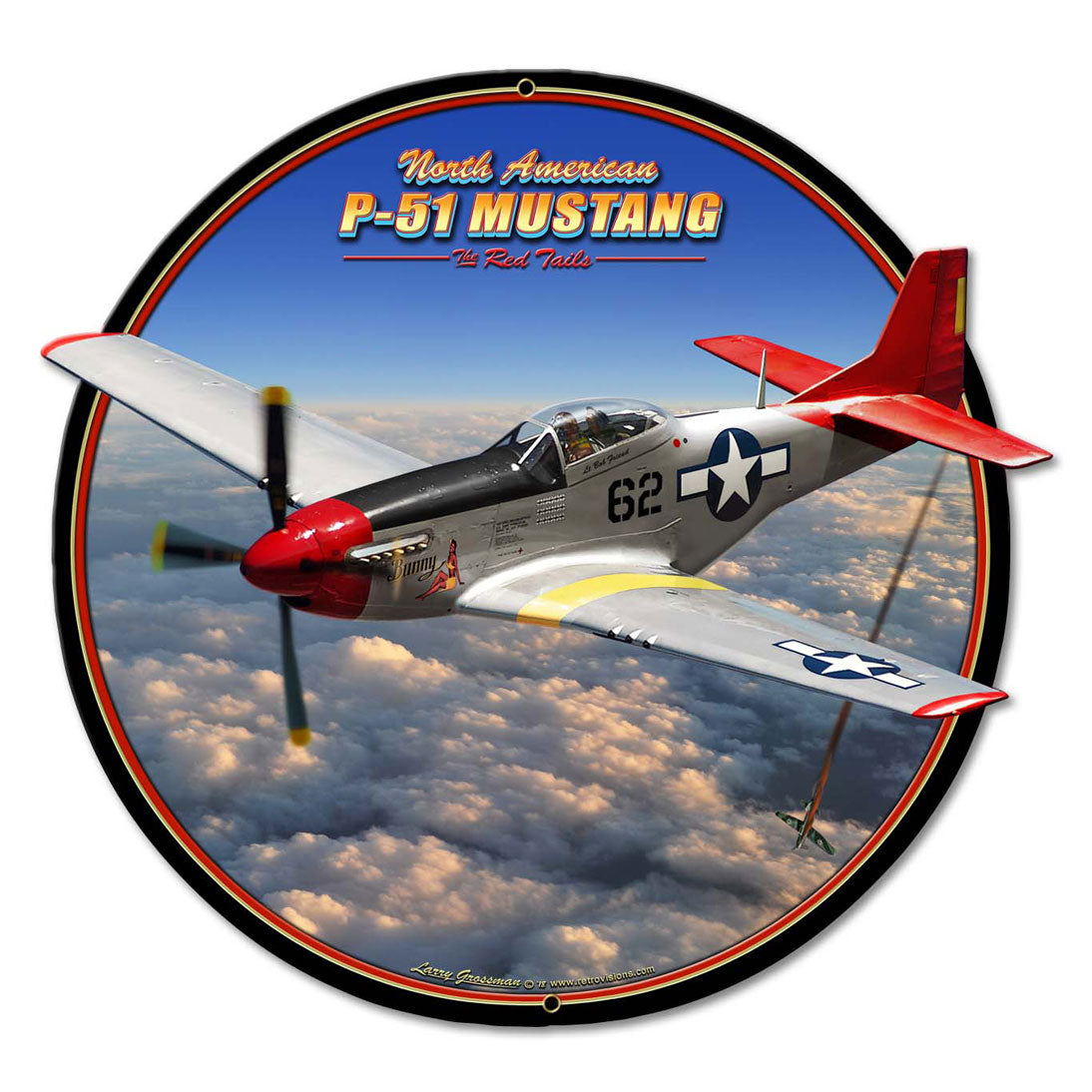 P-51 Mustang Vintage Sign