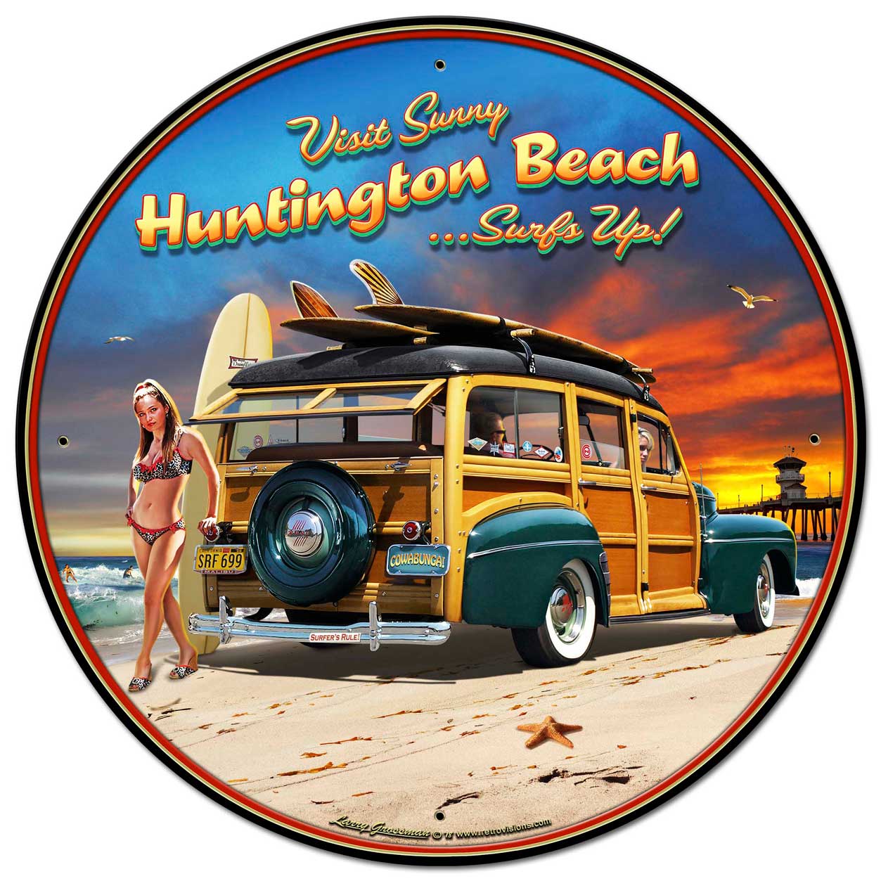 Huntington Beach Vintage Sign