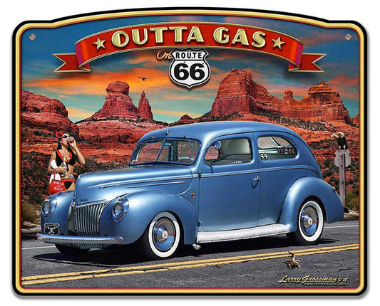 1939 Rod Sedan Rt 66 Vintage Sign