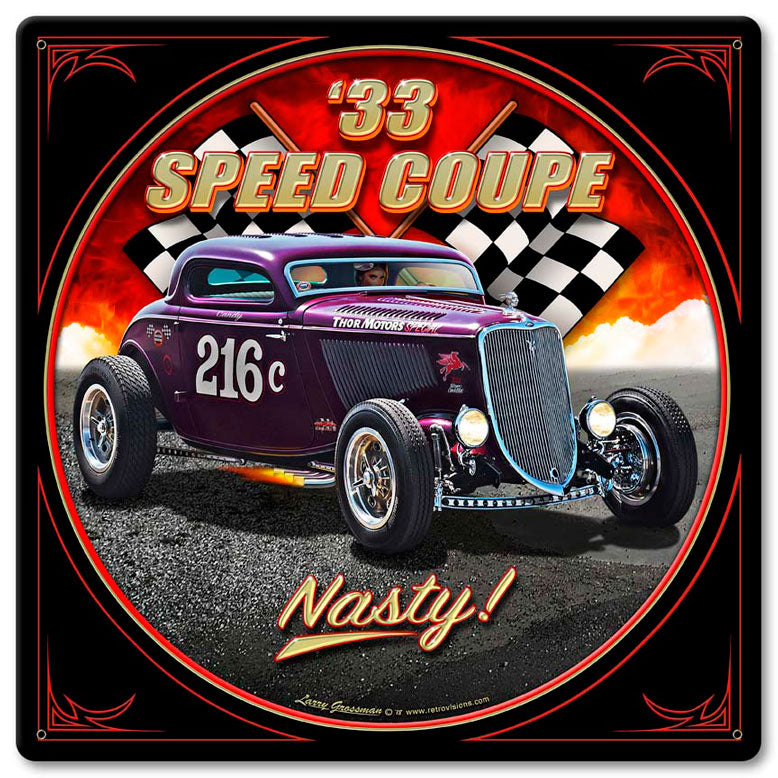 1933 Speed Coupe Vintage Sign