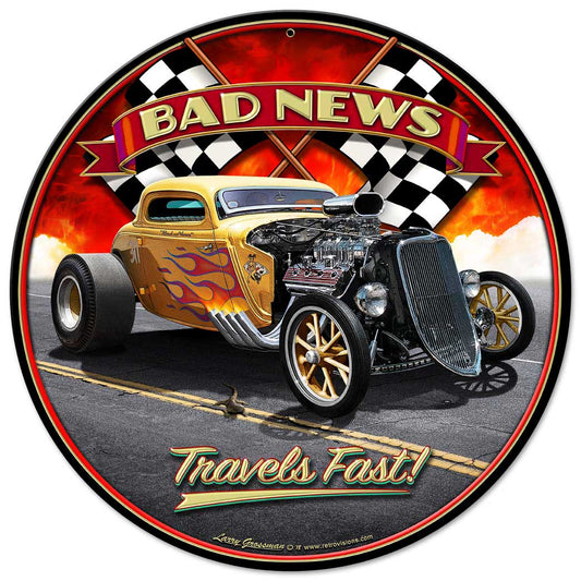 1933 Bad News Vintage Sign