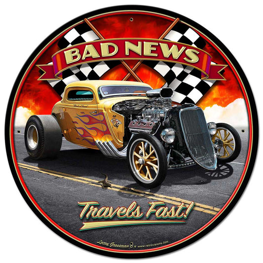 1933 Bad News Vintage Sign