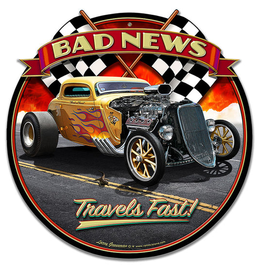 1933 Bad News Vintage Sign