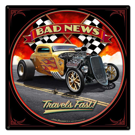 1933 Bad News Vintage Sign