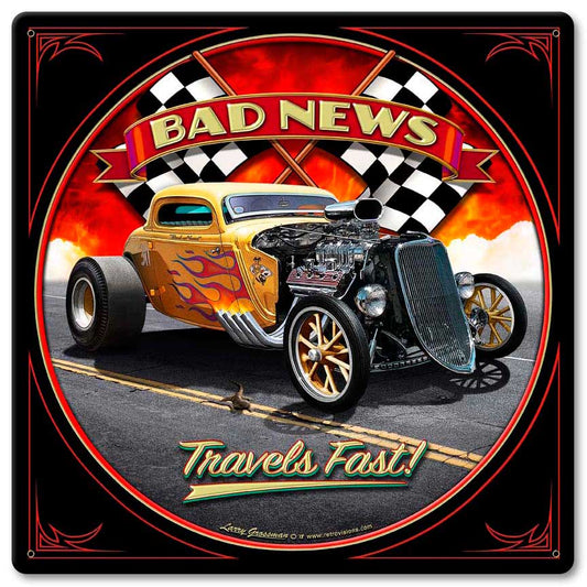 1933 Bad News Vintage Sign