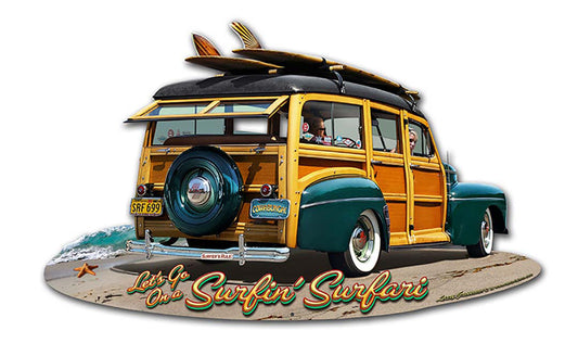1947 Woodie Cut-out Vintage Sign