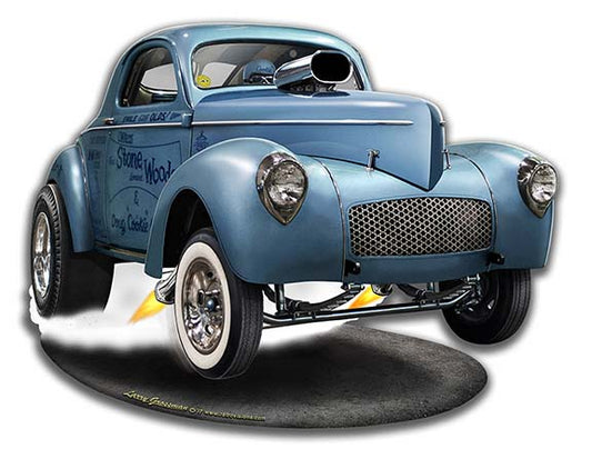 1941 SWC Willys Gasser Cut-out Vintage Sign
