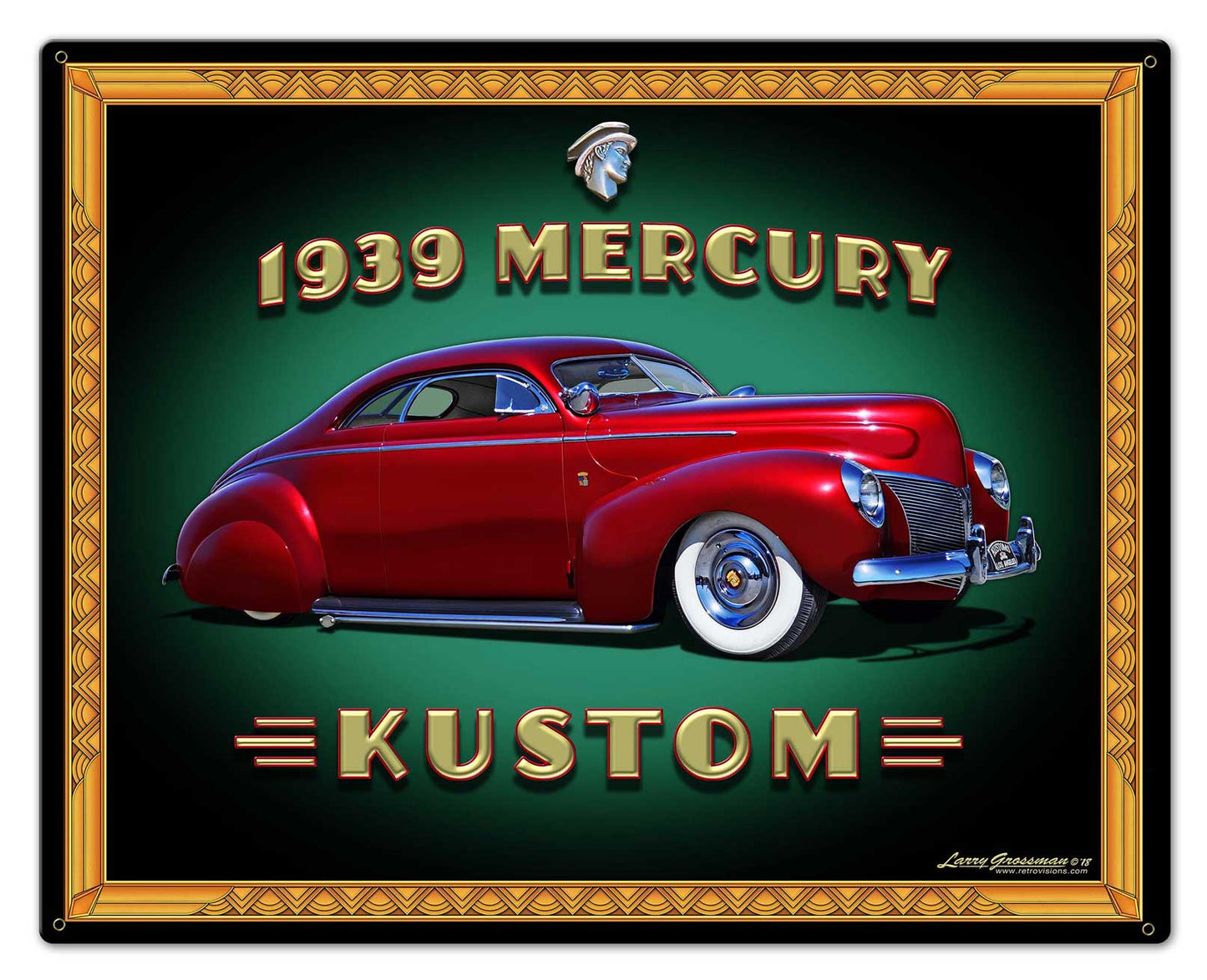 1939 Merc Kustom Frame Vintage Sign