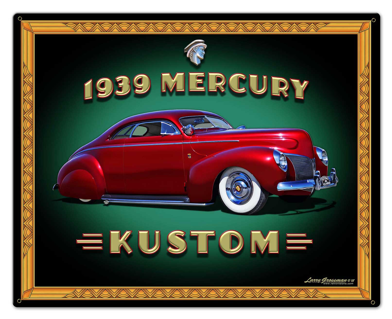 1939 Merc Kustom Frame Vintage Sign