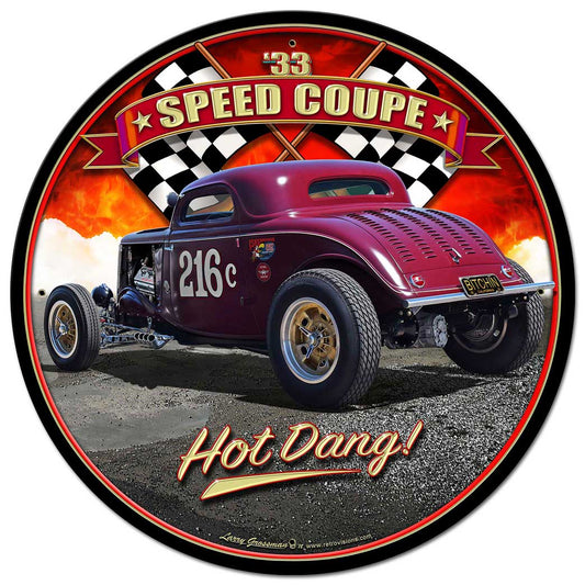 1933 Speed Coupe 28inch Round Vintage Sign