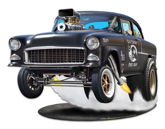 1955 Chevy Gasser Cutout Vintage Sign