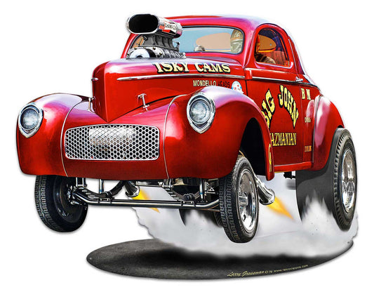 1940 Willys Big John Gasser Cutout Vintage Sign