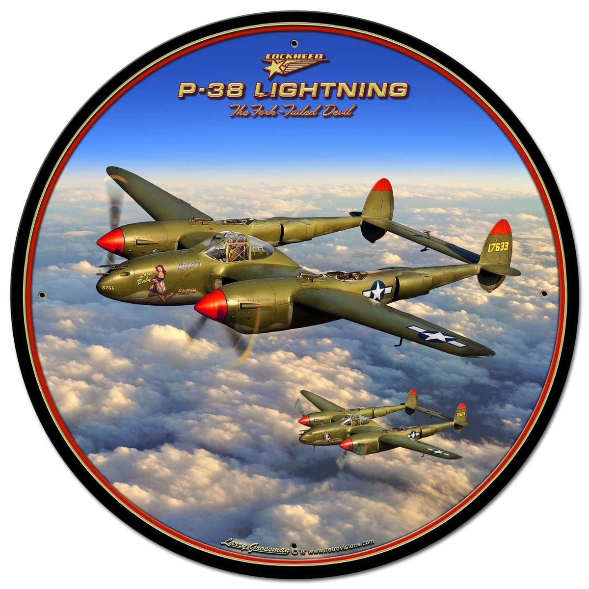 P-38 Lightning Vintage Sign